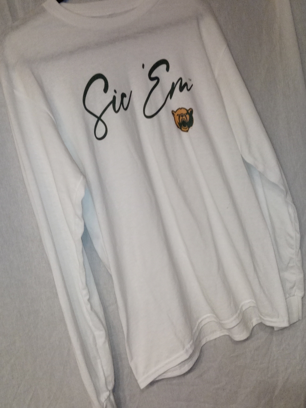 Baylor Bears Sic 'Em White Long Sleeve Tee